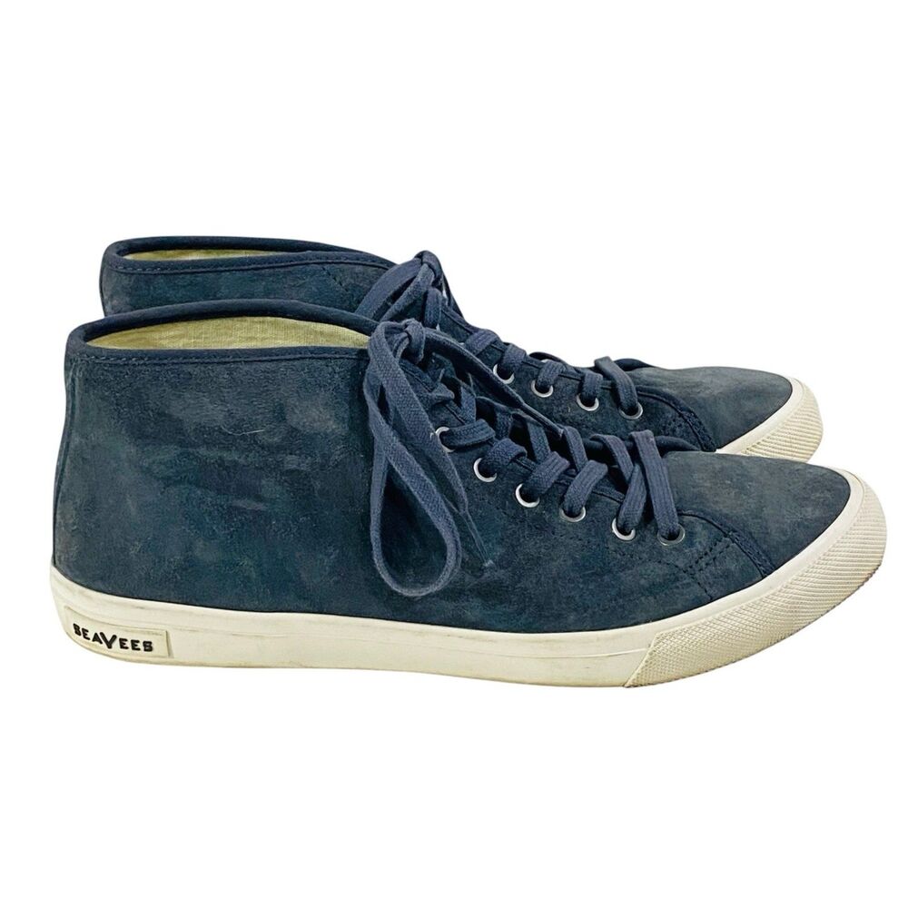 SeaVees Mens Monterey blue suede 11 high-Top Lace Up Classic Sneaker Shoes